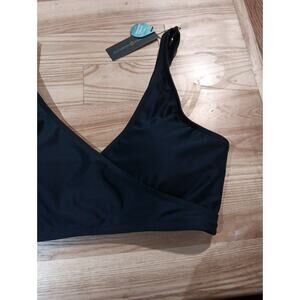 NWT KINDRED BRAVELY Crossover Maternity & Nursing Bikini Top Black Size X Large